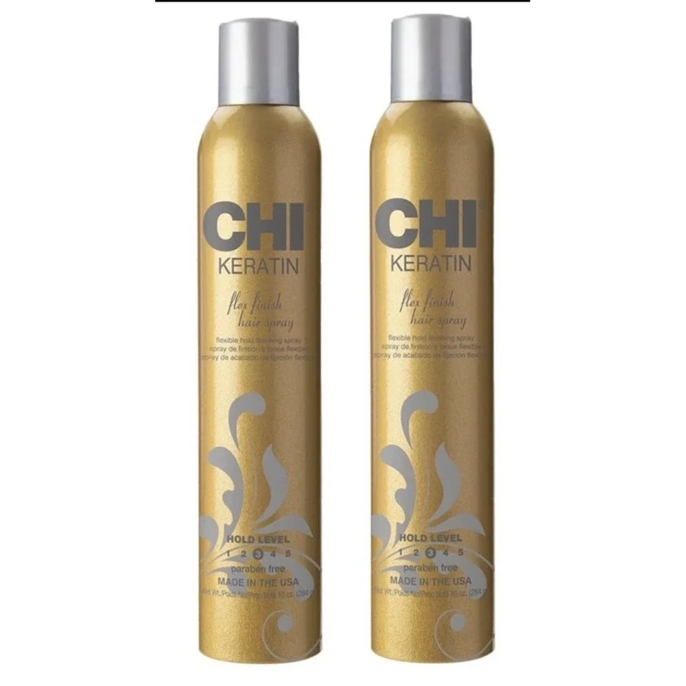 CHI Keratin Flex Finish Hair‎ Spray Flexible Hold Finishing 10 oz NEW 2 pak